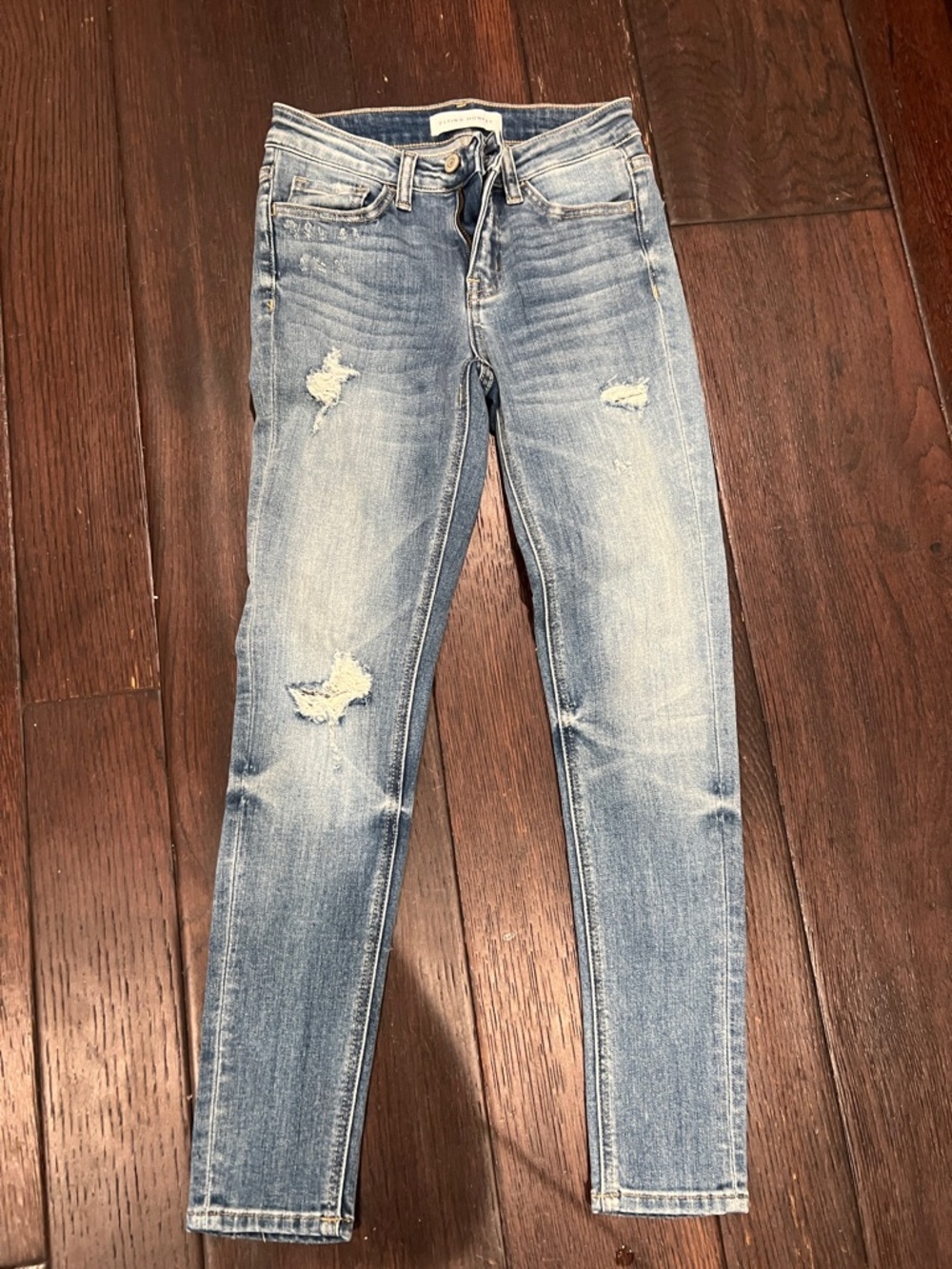 Flying Monkey Light Blue Distressed Skinny Jeans
